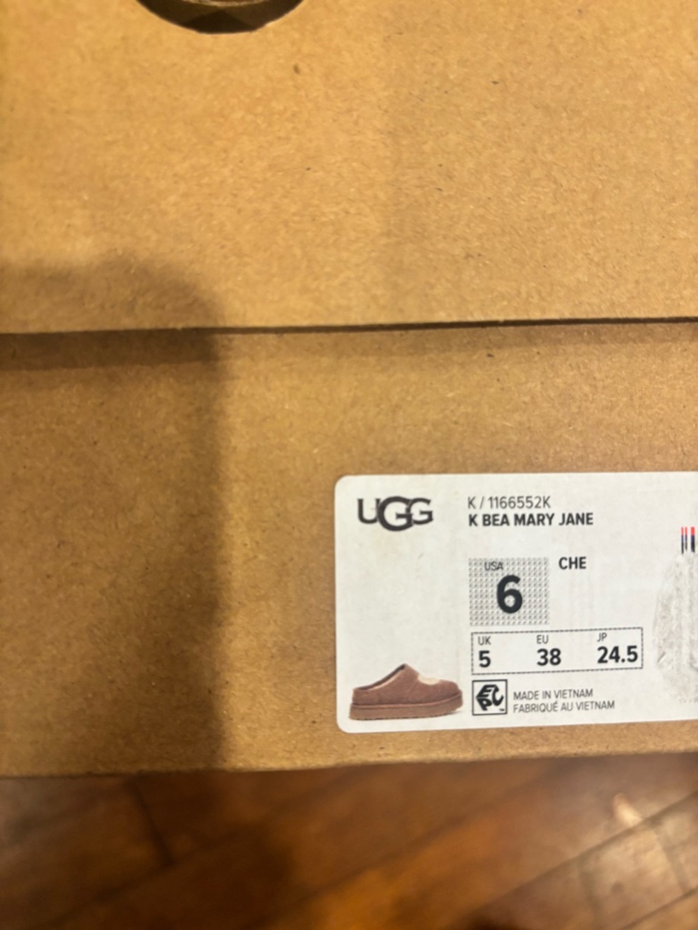 UGG Chestnut Mary Jane Slip-On Women’s 8/Kid’s 6 - Picture 3 of 7